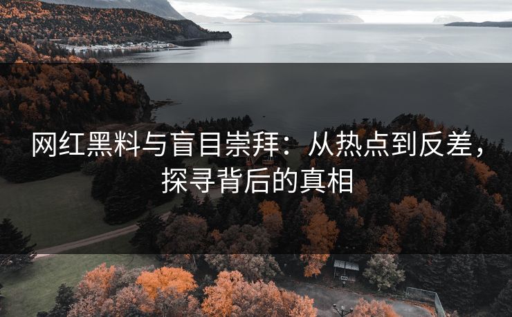 网红黑料与盲目崇拜：从热点到反差，探寻背后的真相